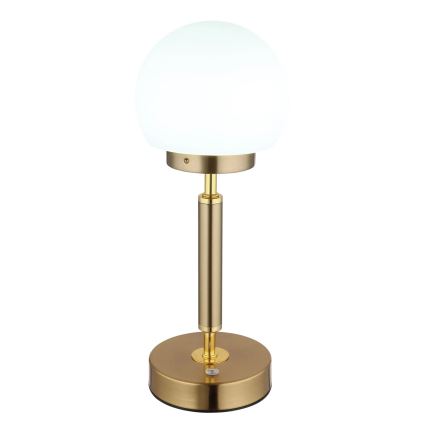 Globo - LED Dimmable rechargeable touch table lamp LED/2,5W/5V 1800mAh 2700/4000/6500K brass