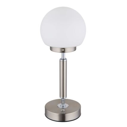 Globo - LED Dimmable rechargeable touch table lamp LED/2,5W/5V 1800mAh 2700/4000/6500K matte chrome