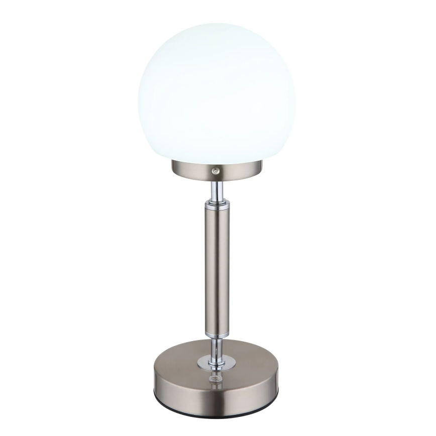 Globo - LED Dimmable rechargeable touch table lamp LED/2,5W/5V 1800mAh 2700/4000/6500K matte chrome