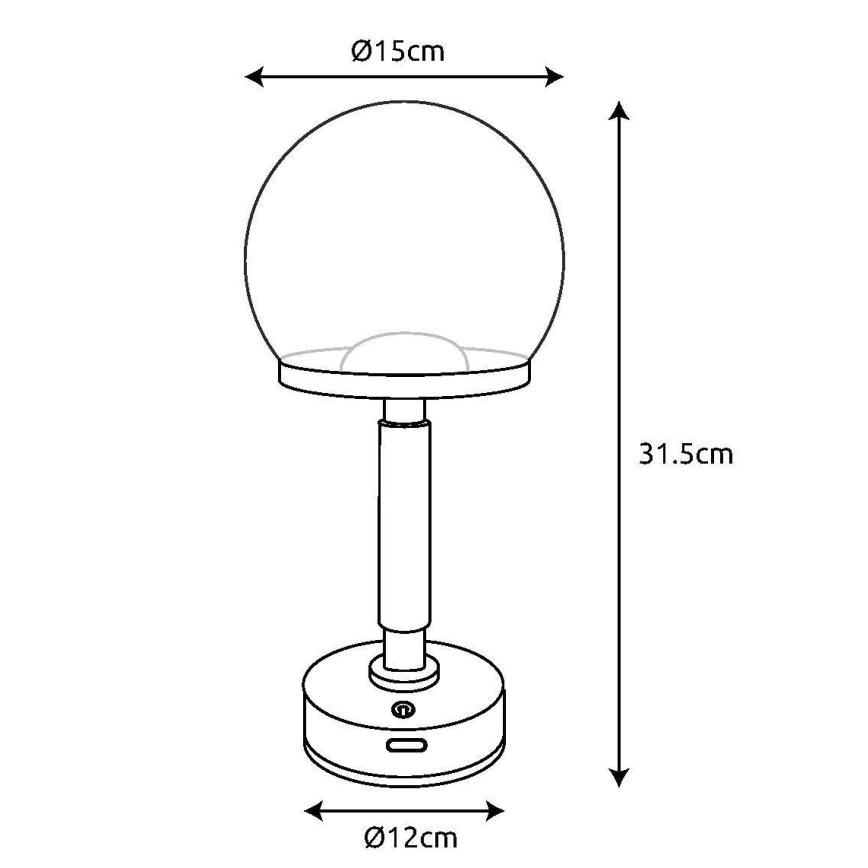 Globo - LED Dimmable rechargeable touch table lamp LED/2,5W/5V 1800mAh 2700/4000/6500K rose gold
