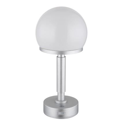 Globo - LED Dimmable rechargeable touch table lamp LED/2,5W/5V 1800mAh 2800K silver