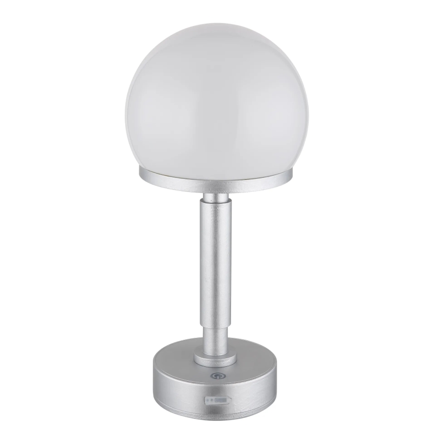 Globo - LED Dimmable rechargeable touch table lamp LED/2,5W/5V 1800mAh 2800K silver