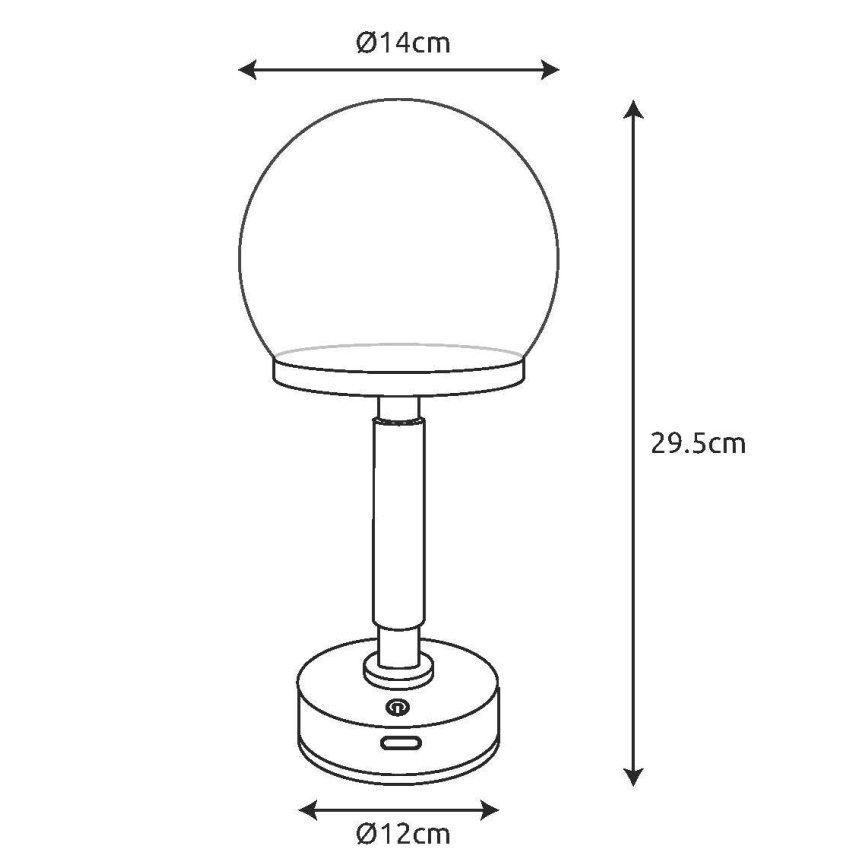 Globo - LED Dimmable rechargeable touch table lamp LED/2,5W/5V 1800mAh 2800K silver