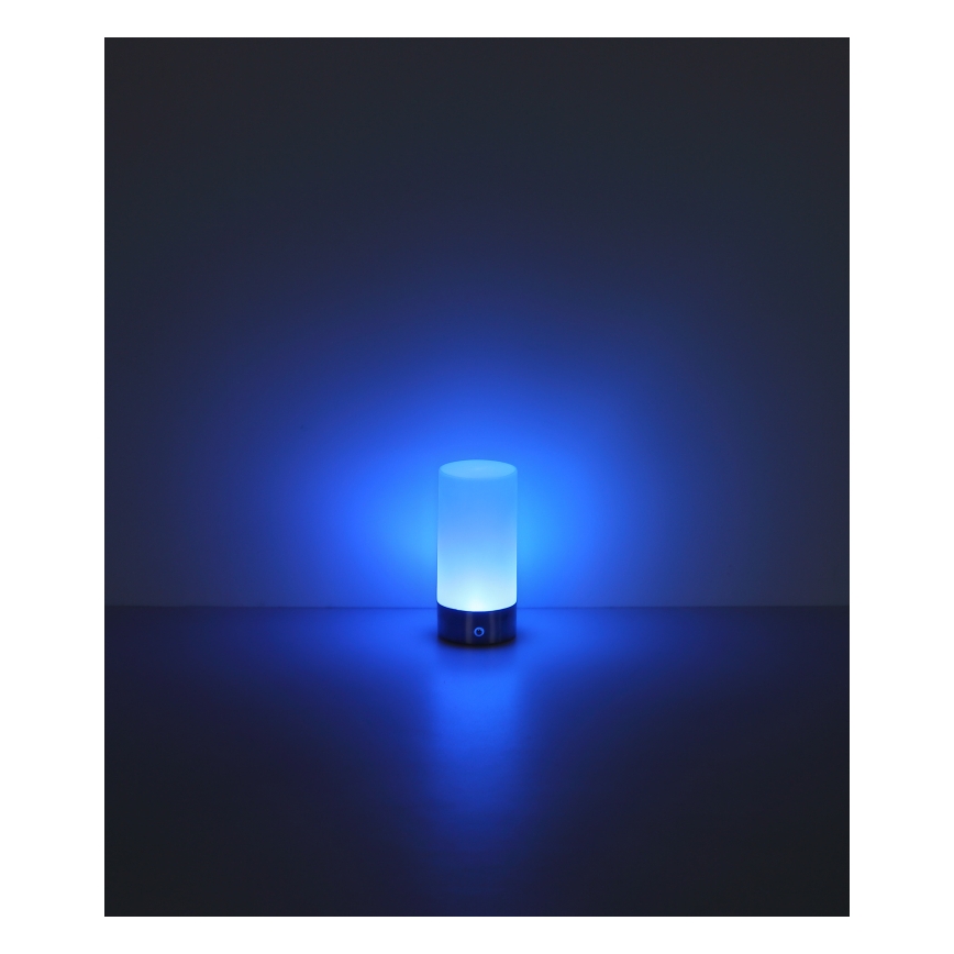 Globo - LED RGBW Dimmable touch outdoor table lamp LED/1,8W/5V 1500 mAh IP44 matte chrome