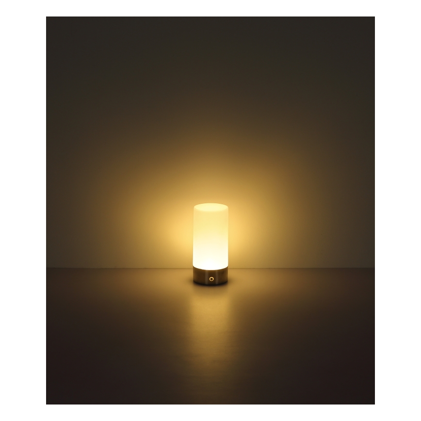 Globo - LED RGBW Dimmable touch outdoor table lamp LED/1,8W/5V 1500 mAh IP44 matte chrome
