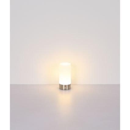 Globo - LED RGBW Dimmable touch outdoor table lamp LED/1,8W/5V 1500 mAh IP44 matte chrome