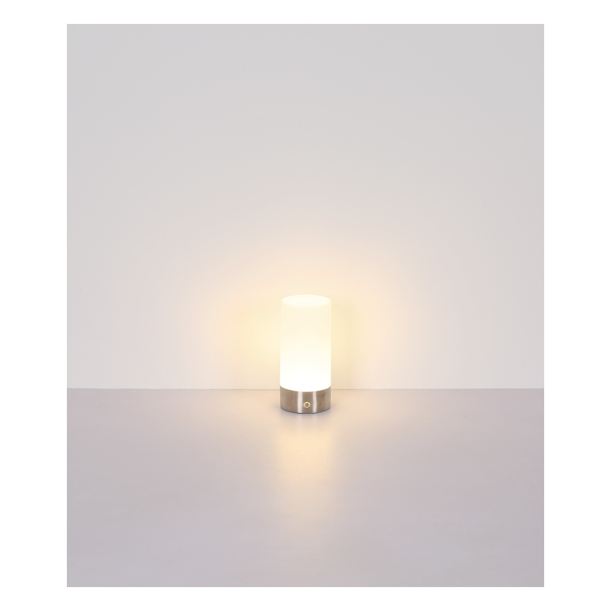 Globo - LED RGBW Dimmable touch outdoor table lamp LED/1,8W/5V 1500 mAh IP44 matte chrome