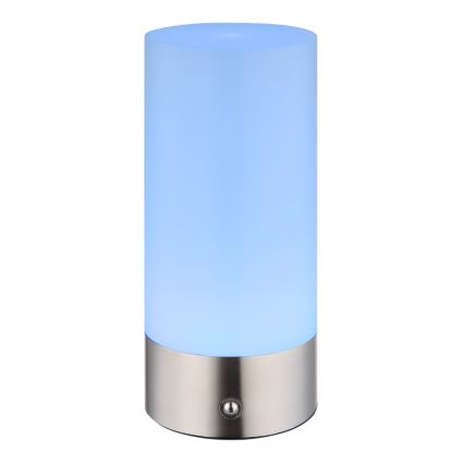 Globo - LED RGBW Dimmable touch outdoor table lamp LED/1,8W/5V 1500 mAh IP44 matte chrome