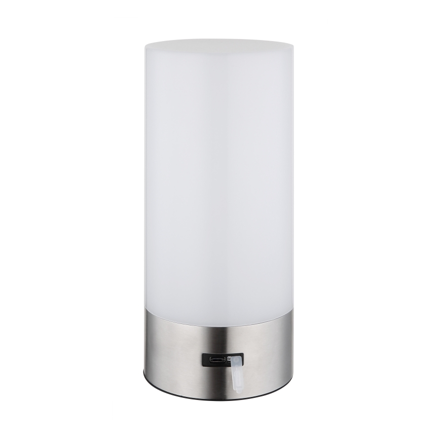 Globo - LED RGBW Dimmable touch outdoor table lamp LED/1,8W/5V 1500 mAh IP44 matte chrome
