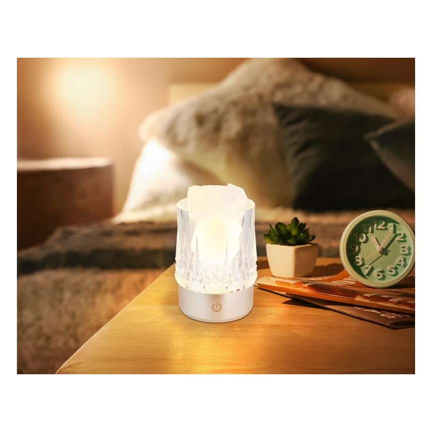 Globo - Touch-dimmable LED Table Lamp, 1W/5V, 3000K, 1200 mAh, Silver