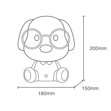Globo - LED Dimmable rechargeable children's night small lamp LED/1W/5V 500 mAh blue