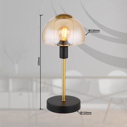 Globo - Table touch lamp 1xE14/25W/230V black/gold