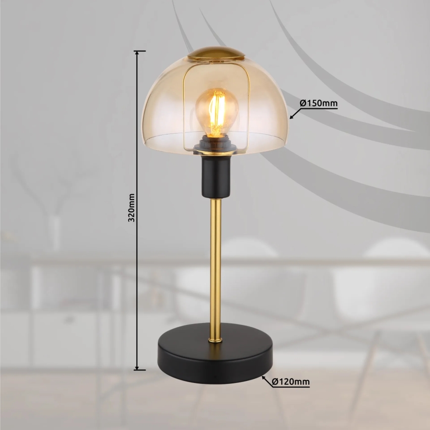 Globo - Table touch lamp 1xE14/25W/230V black/gold