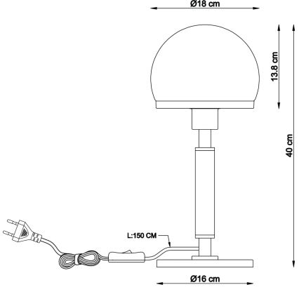 Globo - Table lamp 1xE27/40W/230V gold