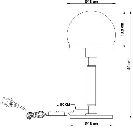 Globo - Table lamp 1xE27/40W/230V black/brown