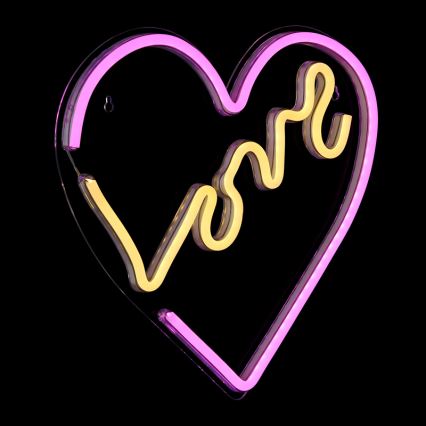 Globo - LED Neon wall decoration LED/3W/USB heart