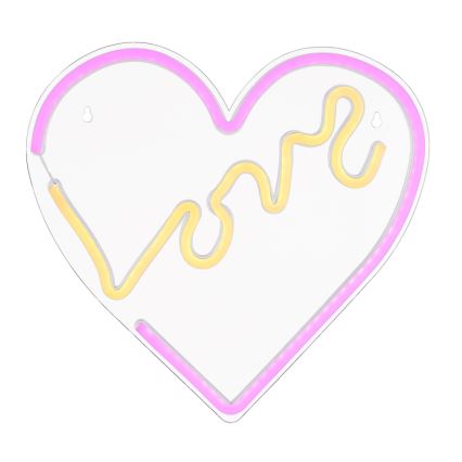 Globo - LED Neon wall decoration LED/3W/USB heart