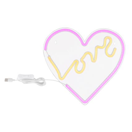 Globo - LED Neon wall decoration LED/3W/USB heart