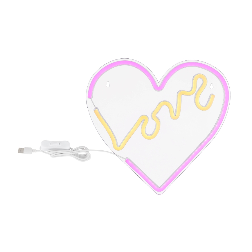 Globo - LED Neon wall decoration LED/3W/USB heart