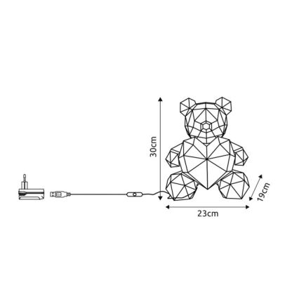 Globo - LED Table decoration LED/6W/5V USB bear