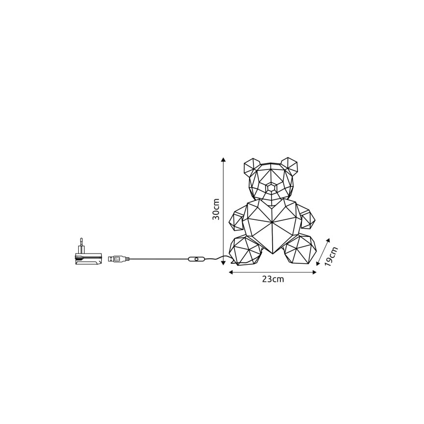 Globo - LED Table decoration LED/6W/5V USB bear