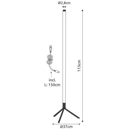 Globo - LED RGB Dimmable floor lamp LED/7W/5V + remote control