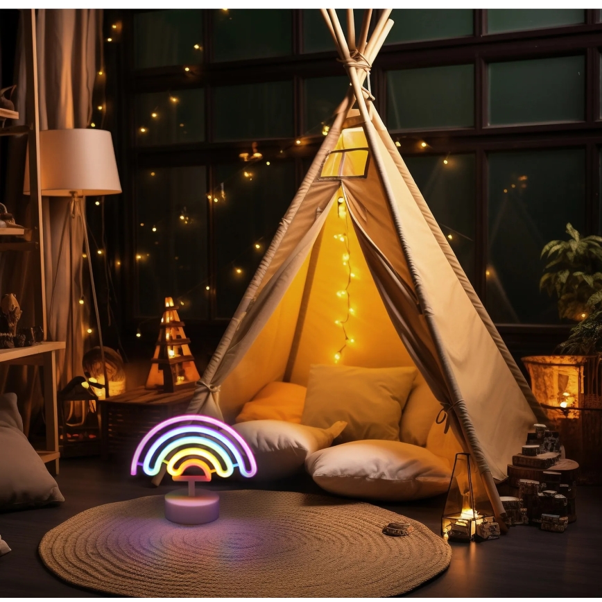 Globo - LED Neon table decoration LED/2W/3xAA rainbow