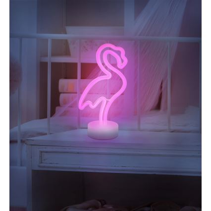 Globo - LED Neon table decoration LED/2W/3xAA flamingo