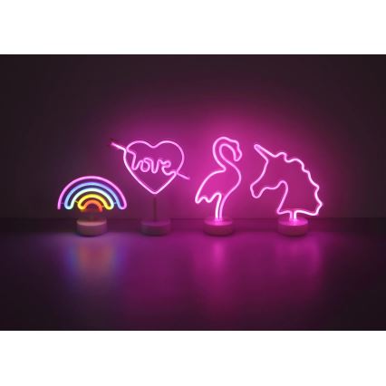 Globo - LED Neon table decoration LED/2W/3xAA flamingo