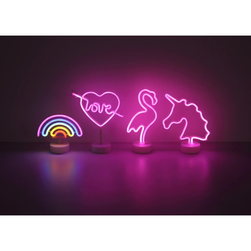 Globo - LED Neon table decoration LED/2W/3xAA flamingo