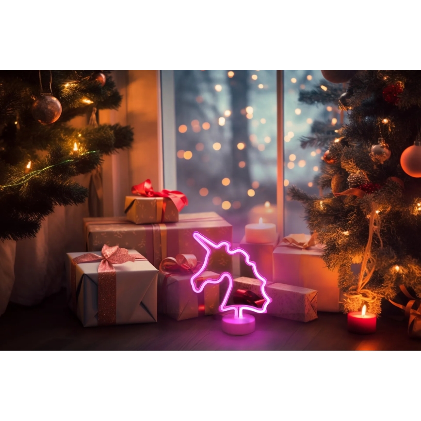 Globo - LED Neon table decoration LED/2W/3xAA unicorn