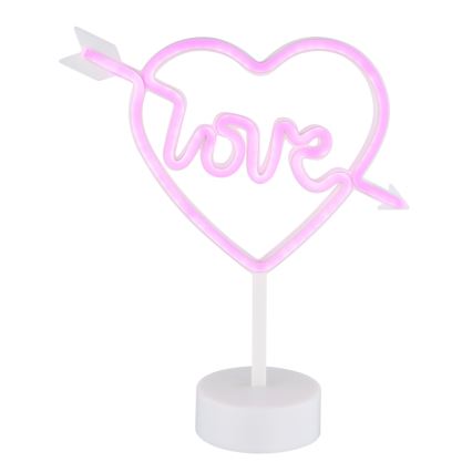 Globo - LED Neon table decoration LED/2W/3xAA heart