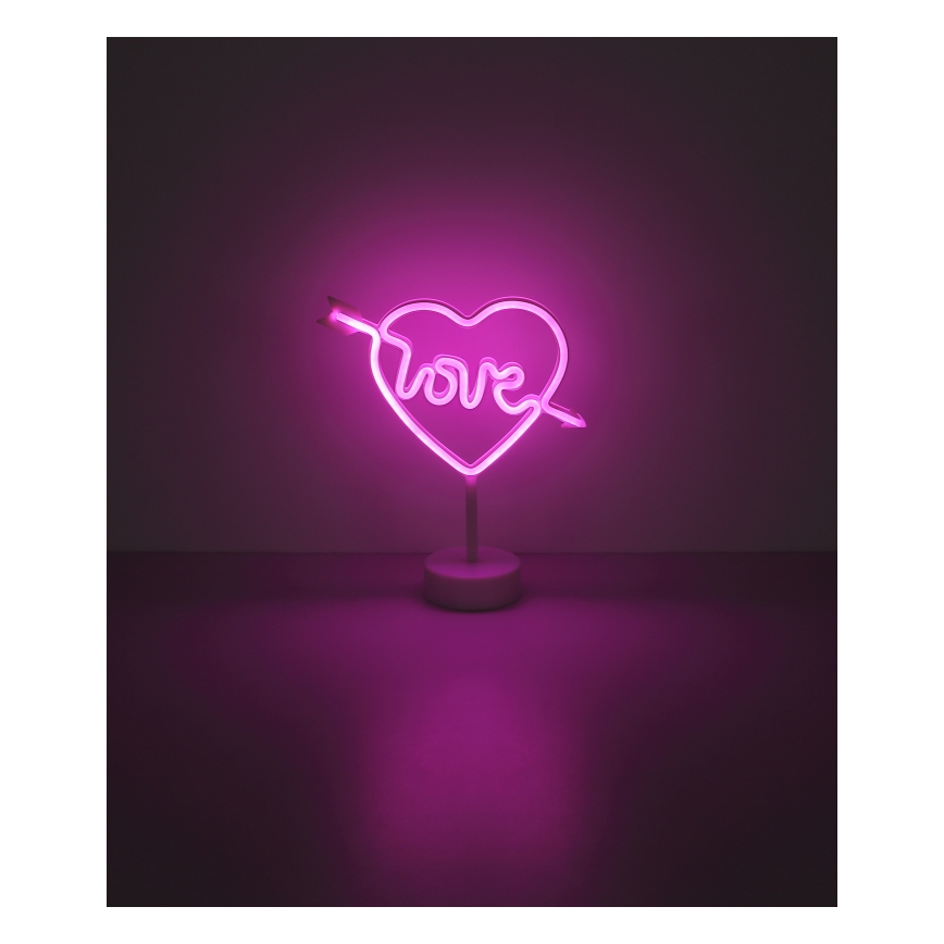 Globo - LED Neon table decoration LED/2W/3xAA heart