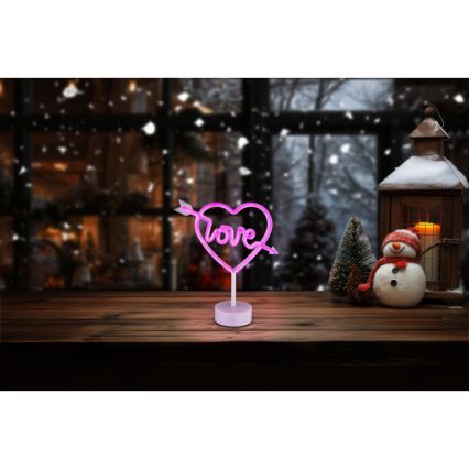 Globo - LED Neon table decoration LED/2W/3xAA heart