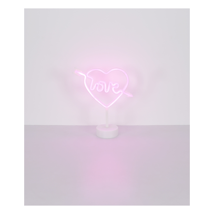 Globo - LED Neon table decoration LED/2W/3xAA heart