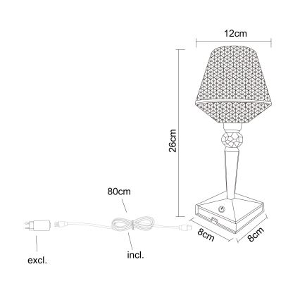 Globo - LED Dimmable touch table lamp LED/1W/5V 2700/4000/6500K 800 mAh