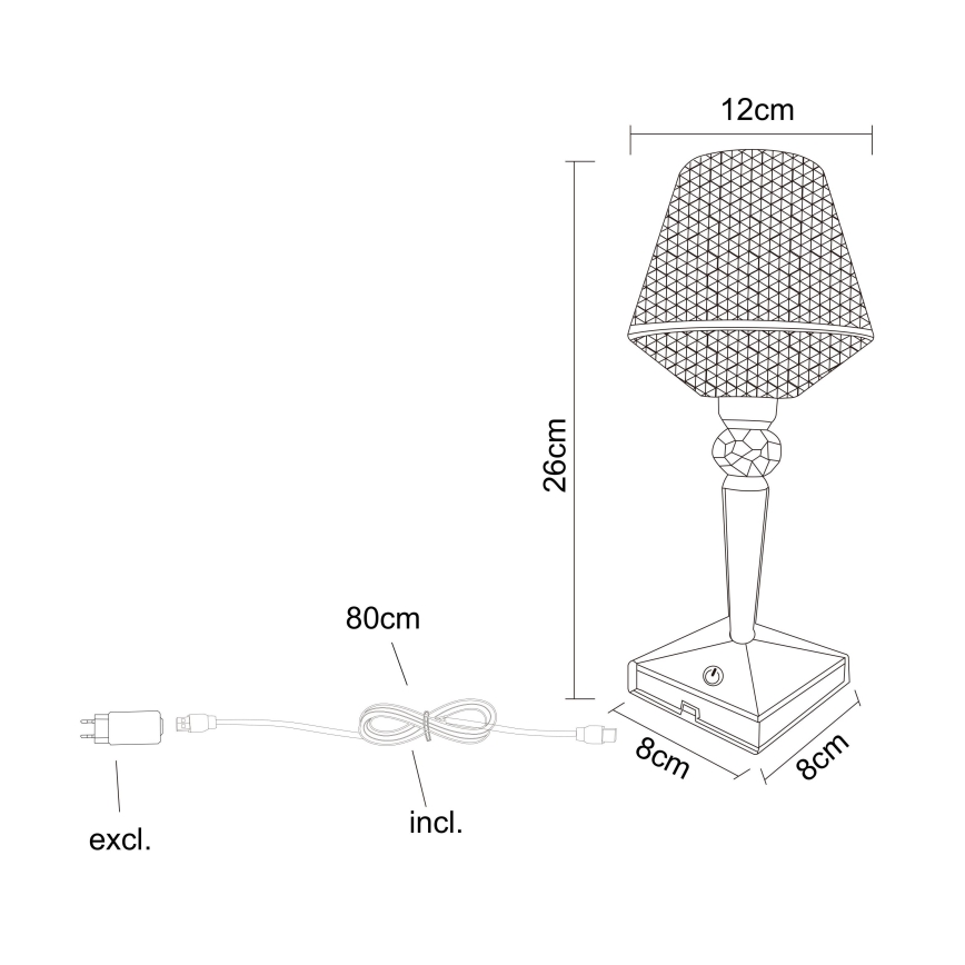 Globo - LED Dimmable touch table lamp LED/1W/5V 2700/4000/6500K 800 mAh