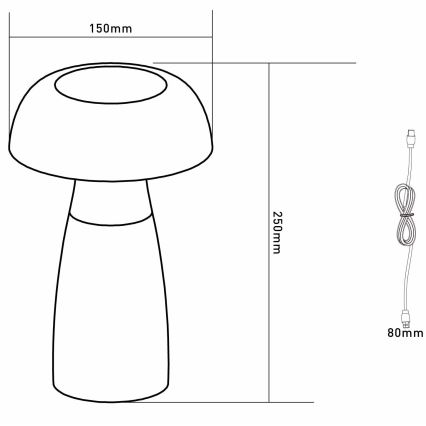 Globo - LED Dimmable Rechargeable Desk Lamp LED/1,5W/5V 800 mAh 2700K/4000K/6500K