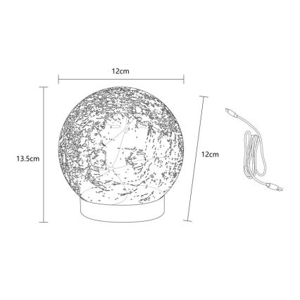 Globo - LED Decorative rechargeable table lamp 25xLED/0,06W/5V 600 mAh IP44