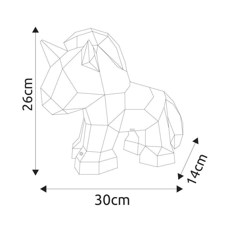 Globo - Dimmable Rechargeable LED Table Decoration, 4W/5V, 1800 mAh - Unicorn