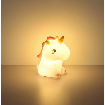 Globo - LED RGBW Dimmable Rechargeable Children's Night Light LED/1,5W/5V 1200 mAh Unicorn