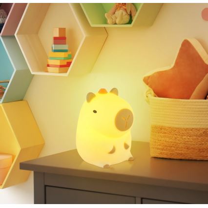 Globo - LED RGBW Dimmable Rechargeable Children's Night Light LED/1,5W/5V 1200 mAh Capybara