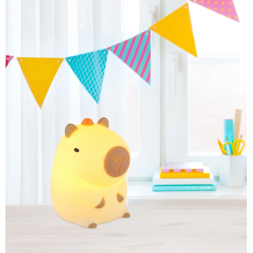 Globo - LED RGBW Dimmable Rechargeable Children's Night Light LED/1,5W/5V 1200 mAh Capybara