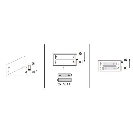 Globo - LED string lights 20 LEDs / 2×AA, 2.2 m, warm white
