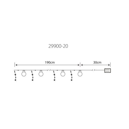 Globo 29900-20 - LED Decorative chain 20xLED/0,03W/2xAA
