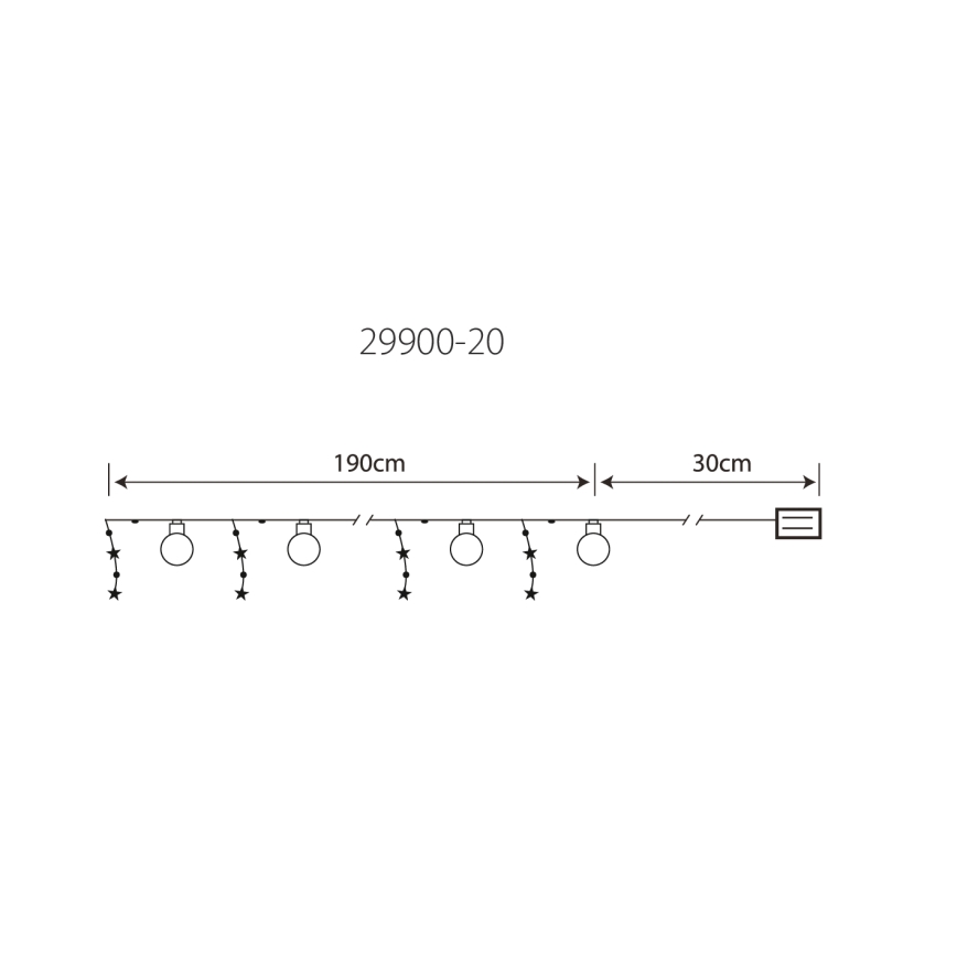 Globo 29900-20 - LED Decorative chain 20xLED/0,03W/2xAA