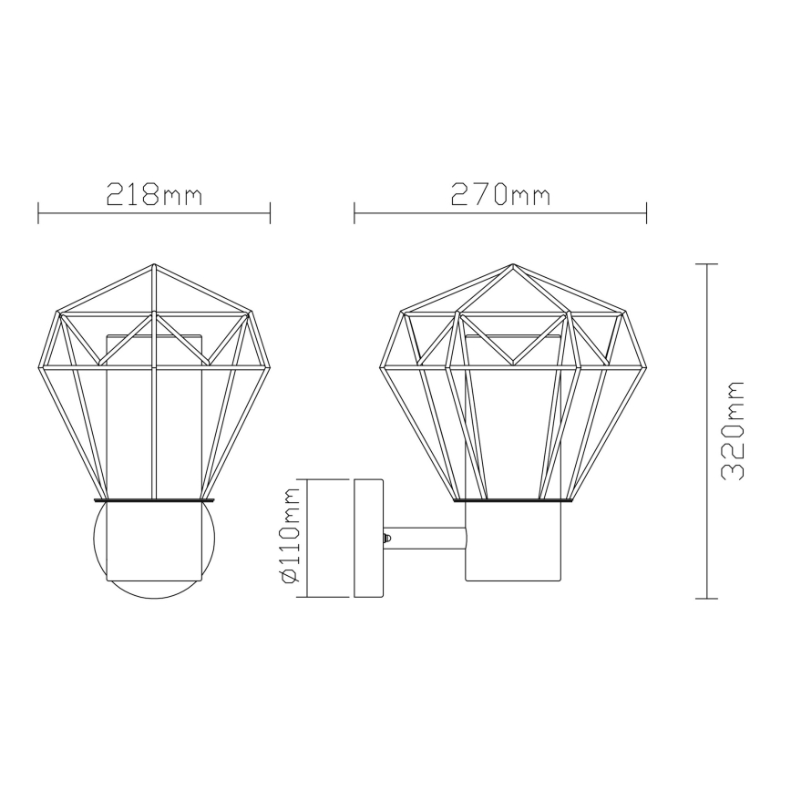 Globo - Outdoor wall light 1xE27/15W/230V IP44