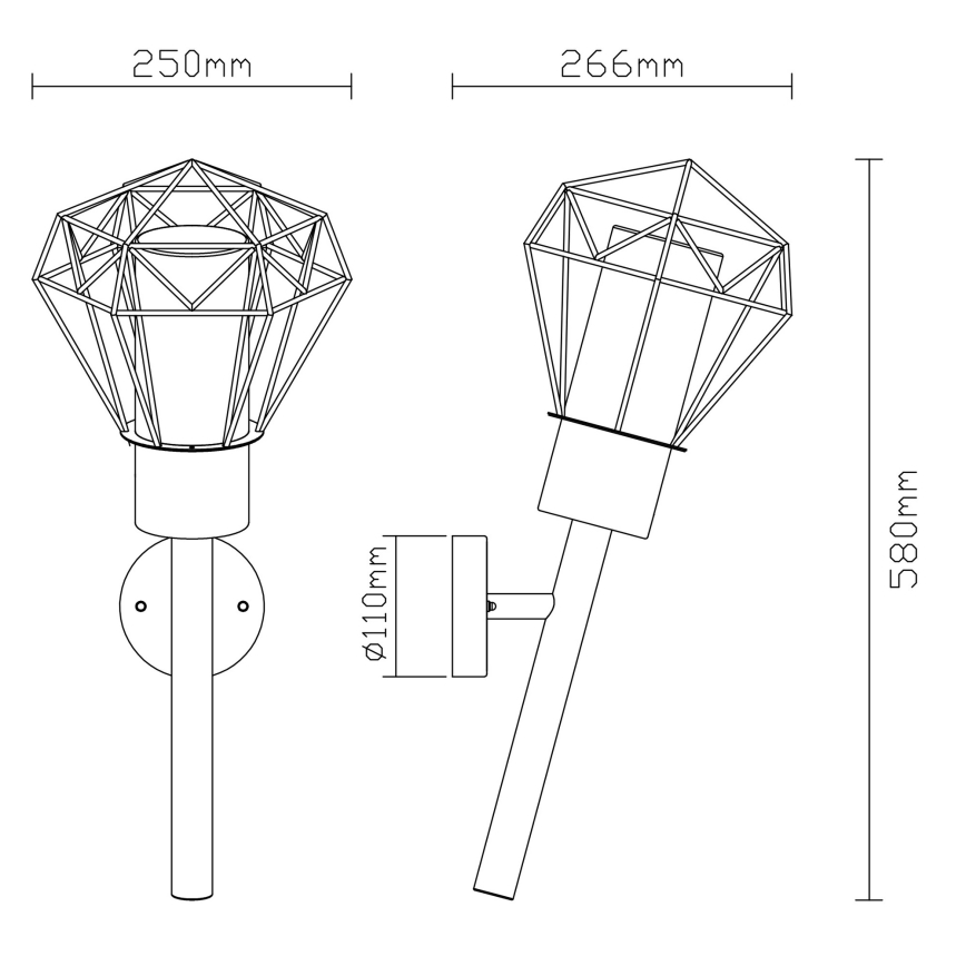 Globo - Outdoor wall light 1xE27/15W/230V IP44
