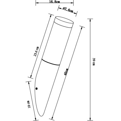 Globo - Outdoor wall light 1xE27/23W/230V IP44
