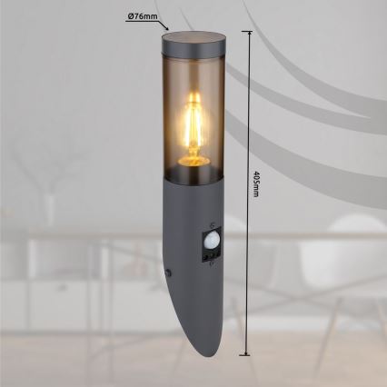 Globo - Outdoor wall light with a sensor 1xE27/15W/230V IP44